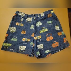 Retro denim purse shorts